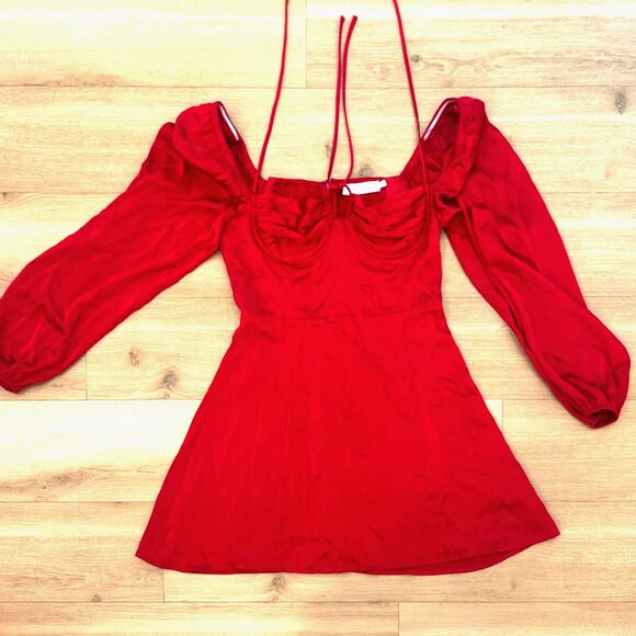 ASTR The Label Vivian Dress in Deep Red- Women's Large - New with Tags* - Picture 4 of 7